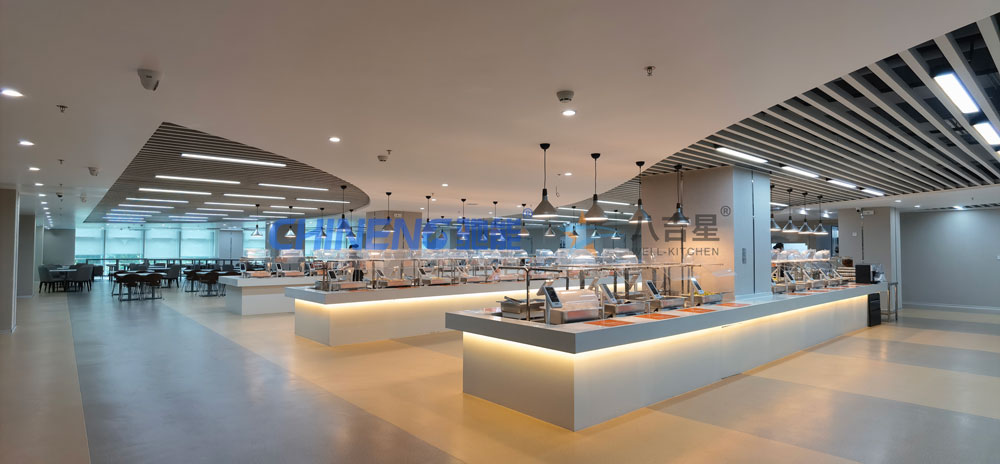 50-100人標準版智能食堂廚房工程3d效果圖