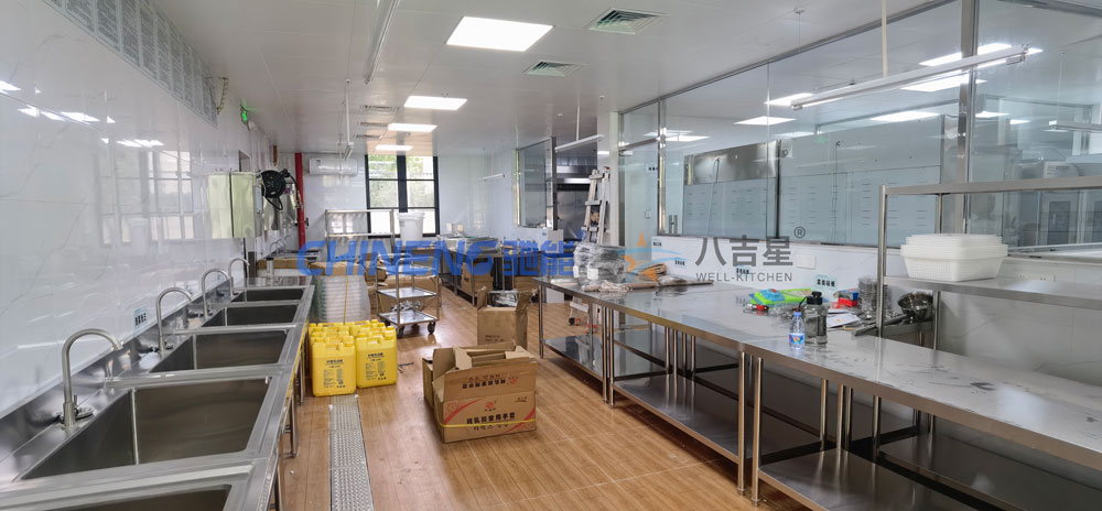 200-300人基礎版智能食堂廚房工程3d效果圖