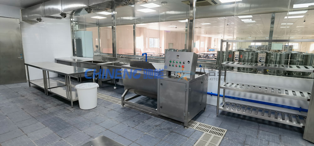 200-300人標準版智能食堂廚房工程3d效果圖