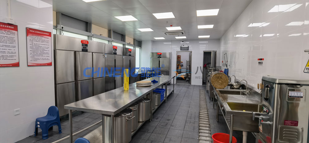 200-300人基礎版智能食堂廚房工程3d效果圖