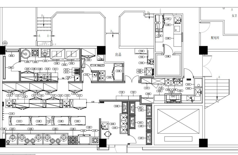 八吉星廚房工程設計圖紙