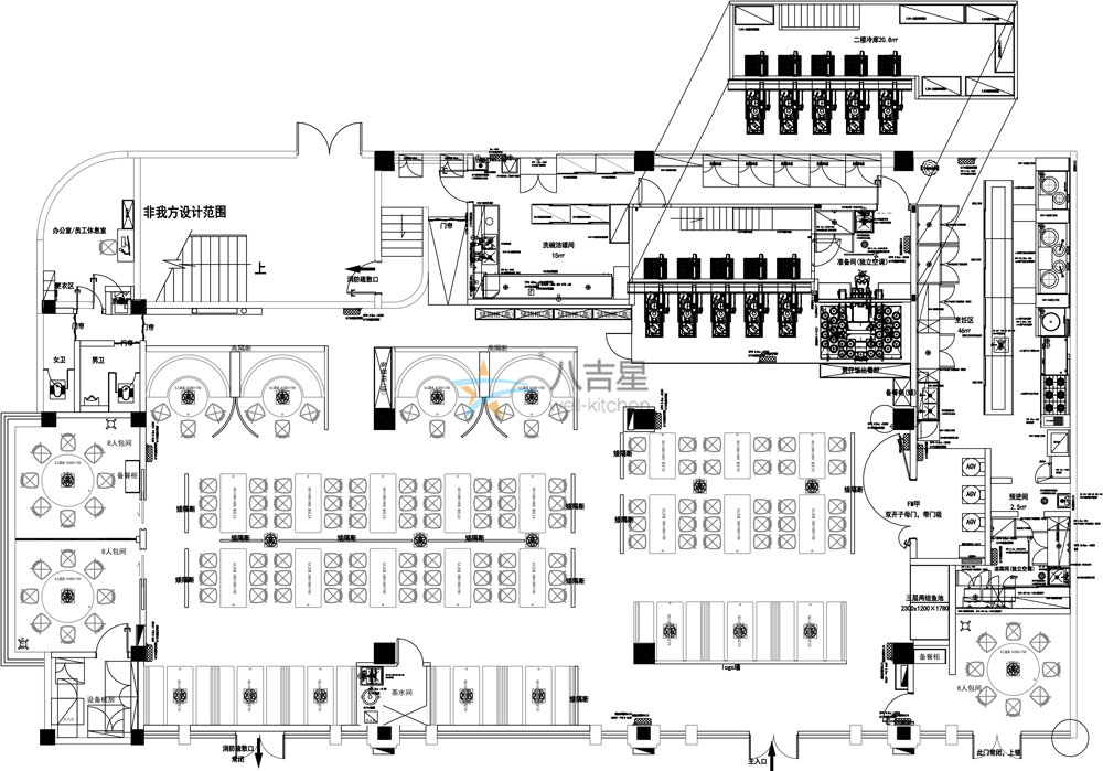 深圳鹽田天降美食機器人中餐廳廚房設計圖 深圳鹽田天降美食機器人中餐廳廚房設計圖