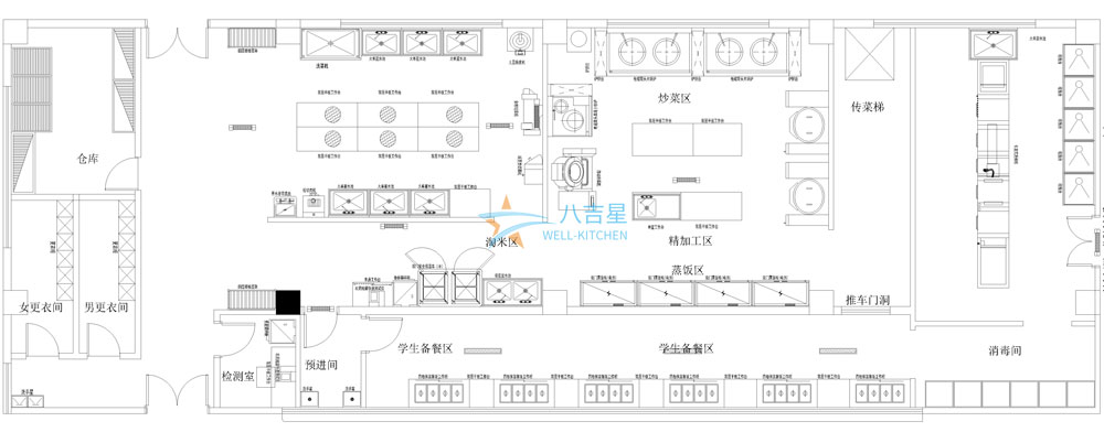 通藝實驗學校食堂廚房工程設計圖