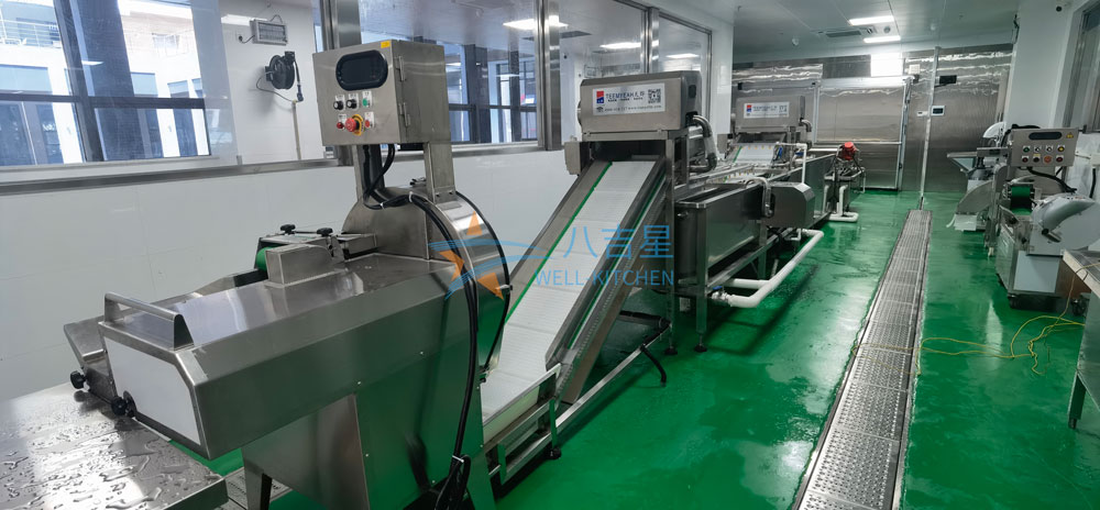 珠海高華城市服務配送中心廚房加工區蔬菜加工生產線